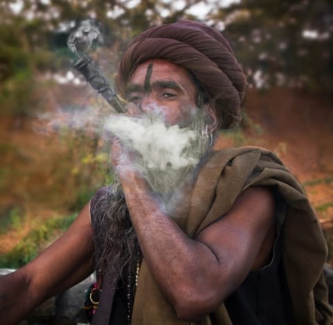 Smoking charas is a spiriual act in parts of India