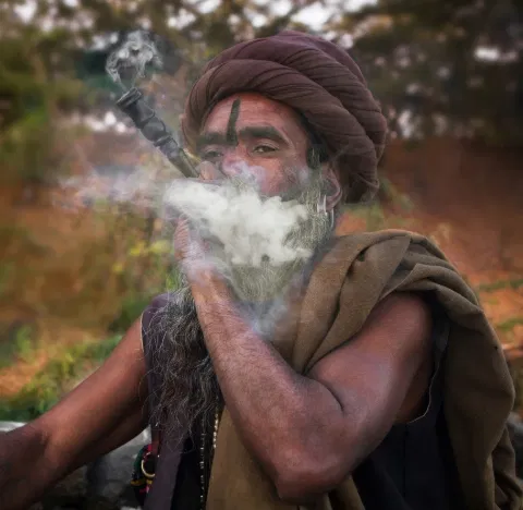Smoking charas is a spiriual act in parts of India