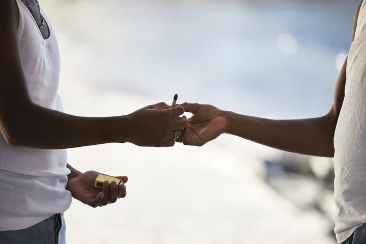 sharing a spliff