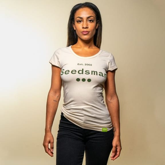 Women's Organic Hemp/Cotton T-shirt - Seedsman Logo-SMAN-GOODS-HEMPT-LOG-W-NAT