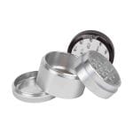 Kannastör 2.2" Multi Chamber 4-Piece Grinder with Stainless Easy Change Screen - Silver-KNSTR-SKCL-M4-22