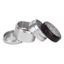 Kannastör® Clear Top Jar Body 4-Piece Multi Chamber Grinder with Stainless Easy Change Screen™ - 2.2" -KNSTR-SKJCL-M4-22