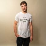 Men's Organic Hemp/Cotton T-shirt - семенаman Logo-SMAN-GOODS-HEMPT-LOG-M-NAT
