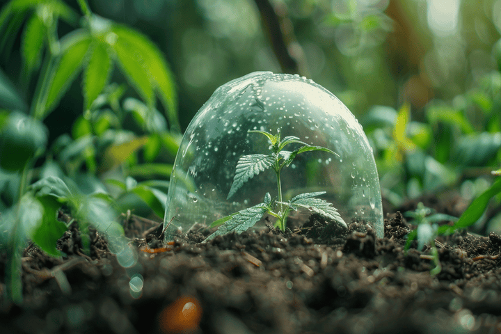 use a cloche to protect outdoor cannabis from frost